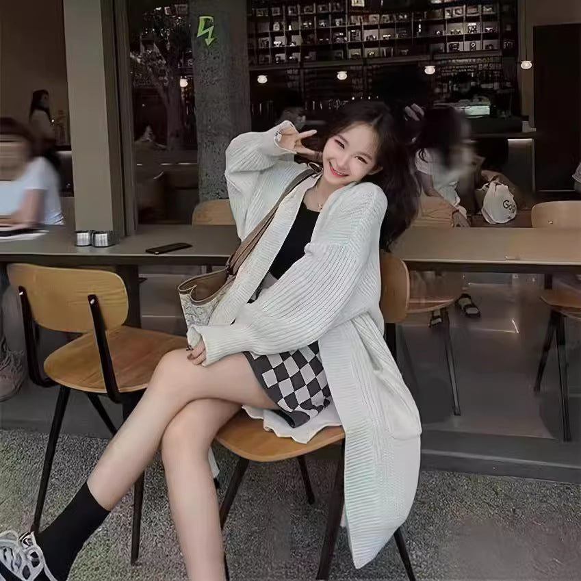 Loose Fit Long Sleeve Knitted Cardigan for Women