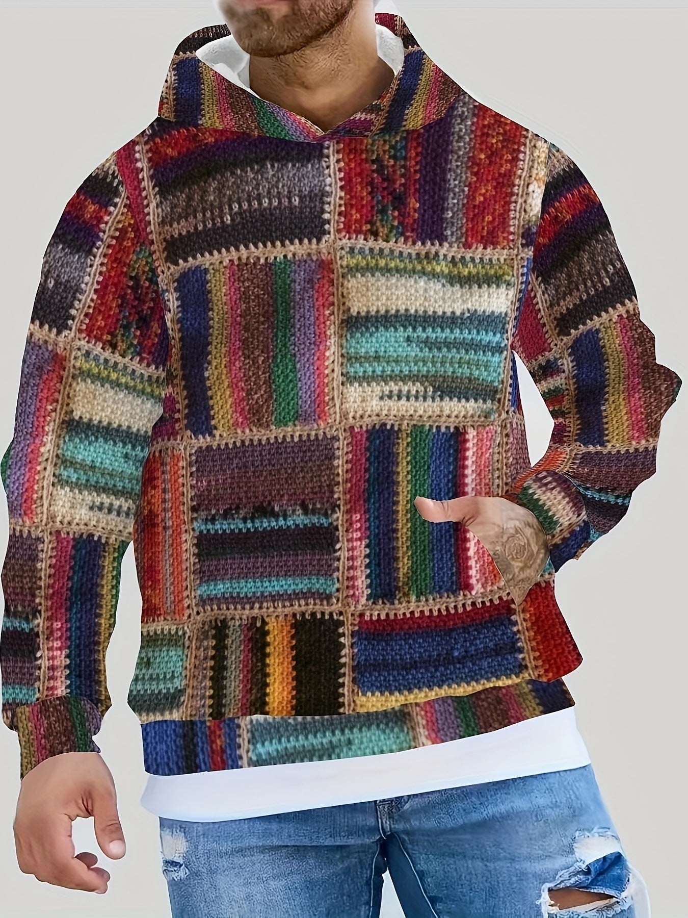 Mens Hooded Pullover Sweatshirt