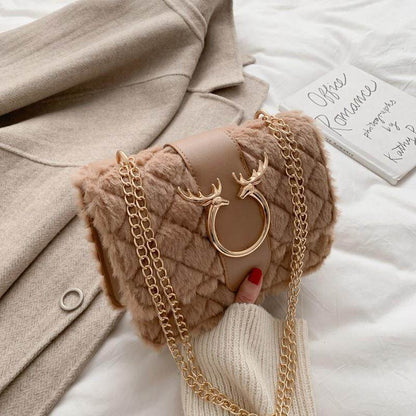 Women's plush small bag