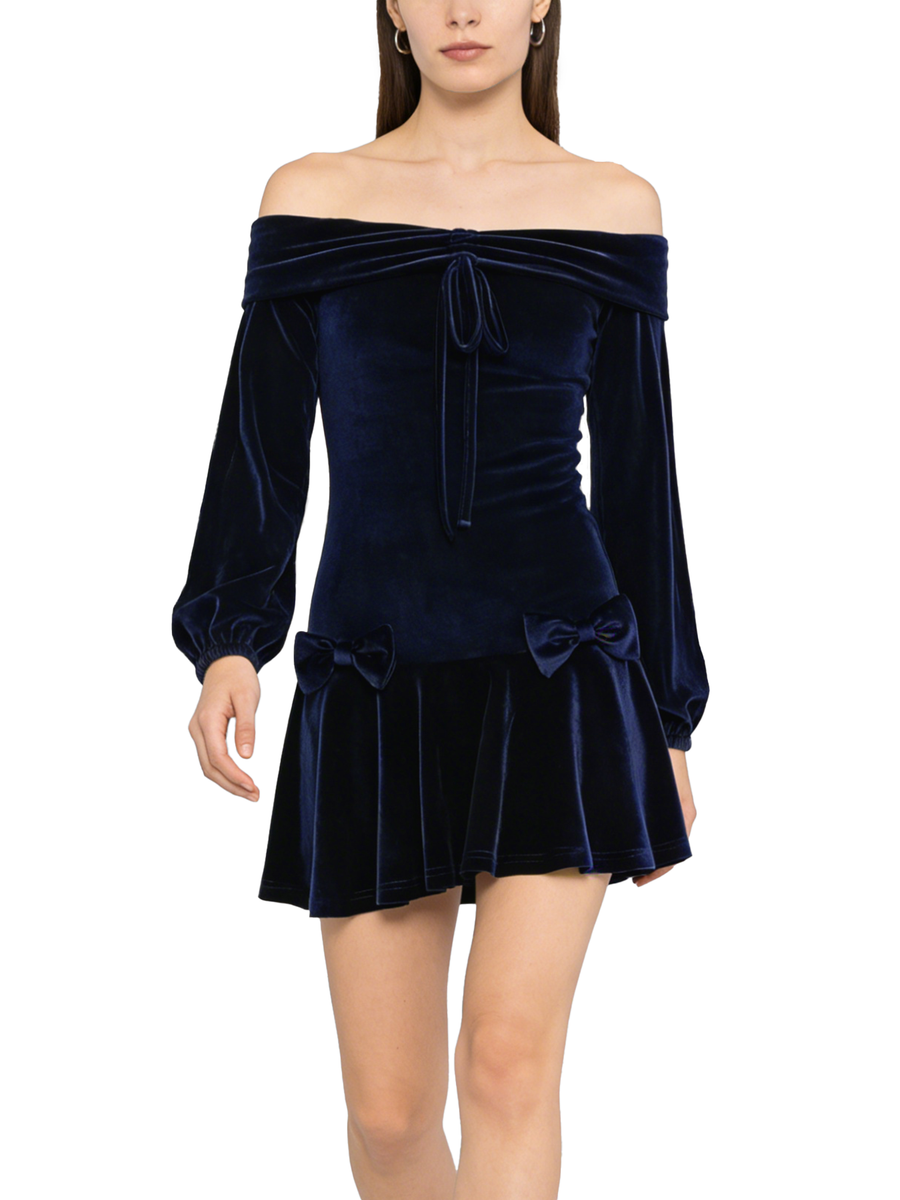 Elegant Velvet Off-Shoulder Dress