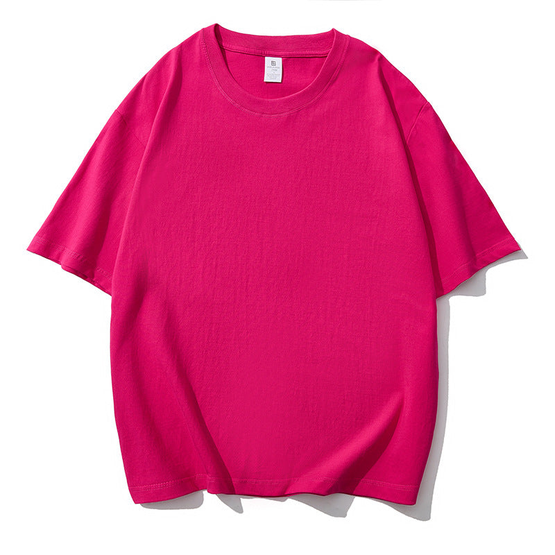 Solid color short-sleeve cotton T-shirt Men