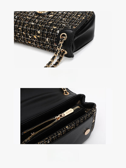 Women's Small Square Shoulder Bag with Chain Handle