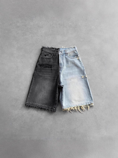 Gothic Washed Denim Shorts