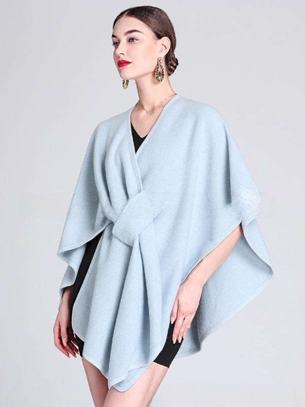 Women's Cross Front Woolen Cloak