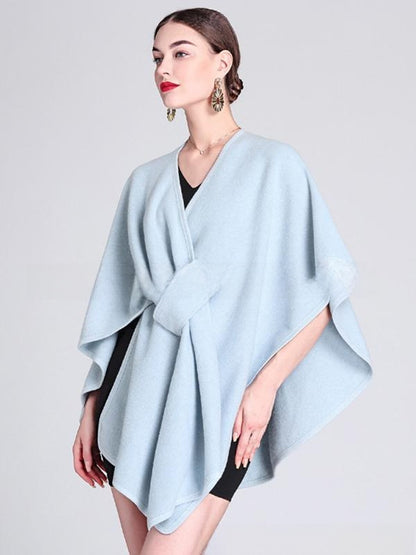 Women's Cross Front Woolen Cloak