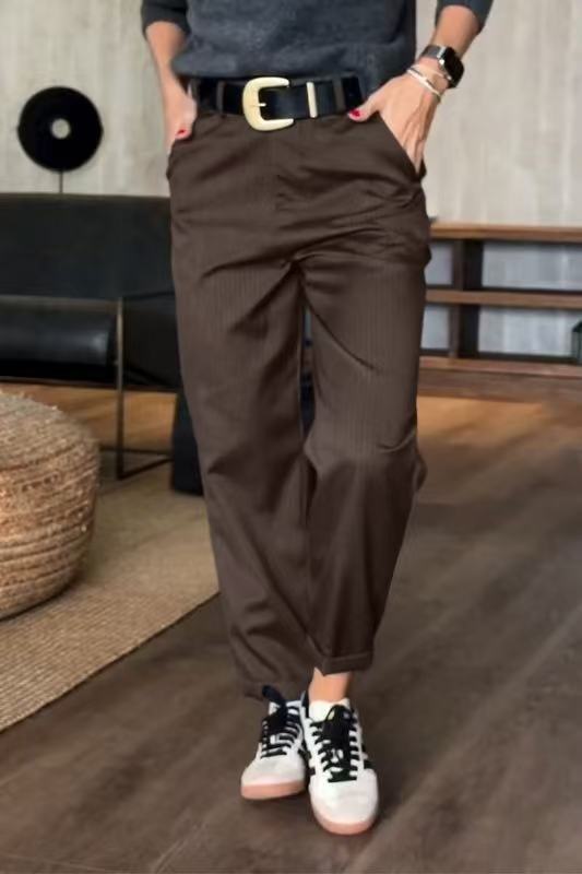 High Waist Straight Leg Pants