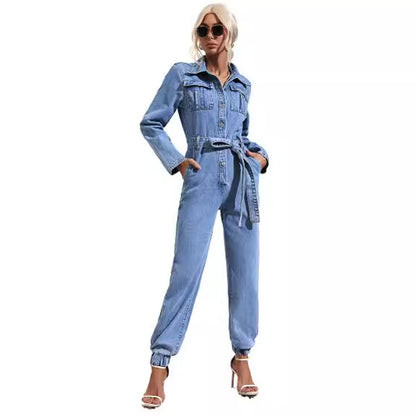 Women's Slim Fit Denim Jumpsuit