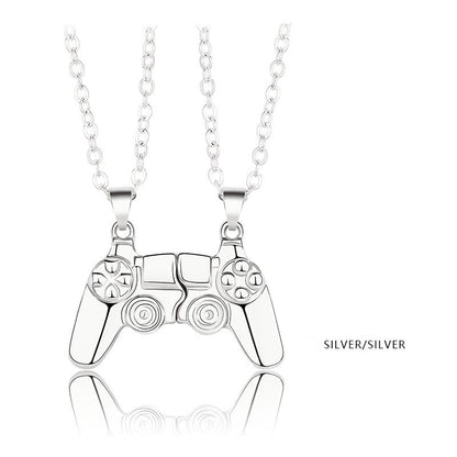 Magnet Necklace Game Console Handle Couple Necklace a Pair Of Magnetite Stone Personality Men And Women Necklace Gift