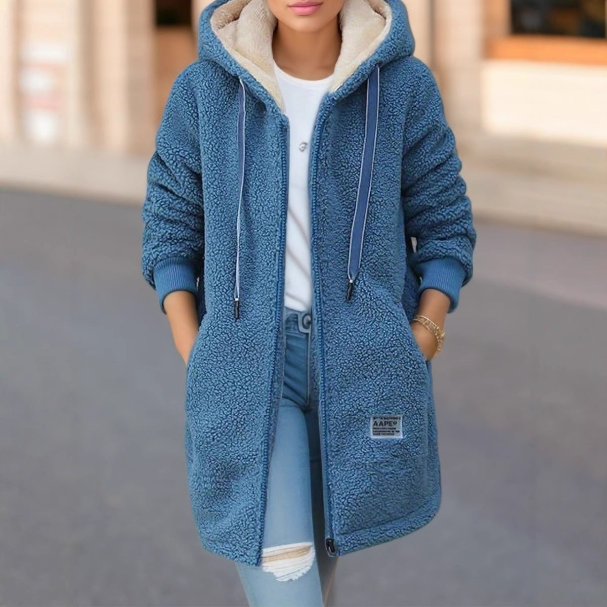 Fleece Lined Embroidered Womens Jacket
