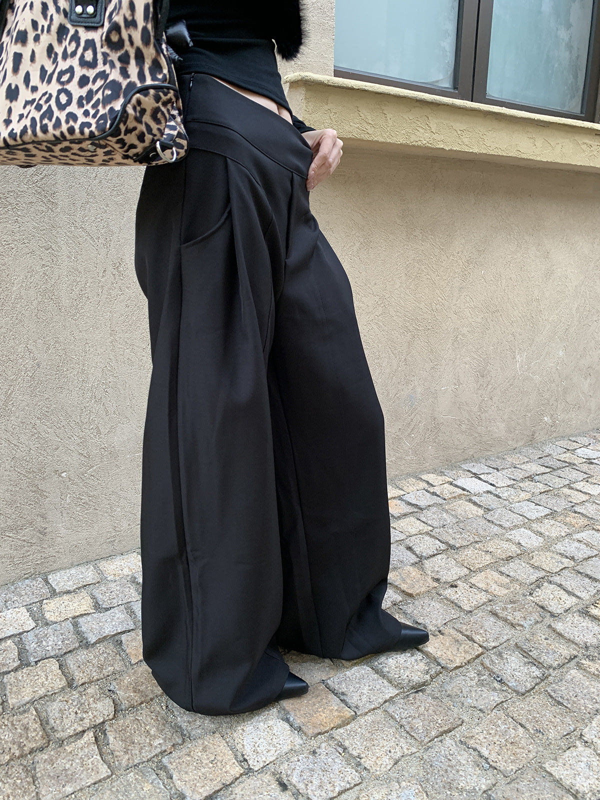 Pleated Wide Leg Trousers for Women