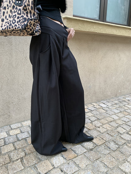 Pleated Wide Leg Trousers for Women