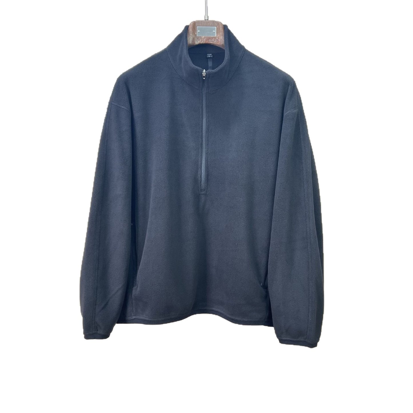 Men's Fleece Half-Zip Stand-Up Collar Hoodie