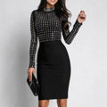 Black Rhinestone Bodycon Bandage Dress