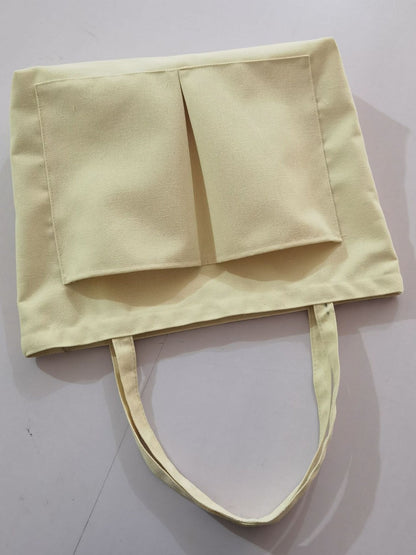Canvas Women Tote Bag with Zipper
