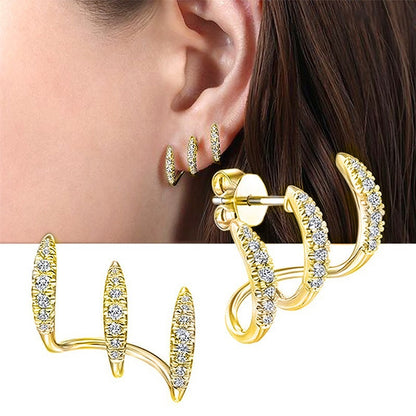 Niche design three-prong earrings