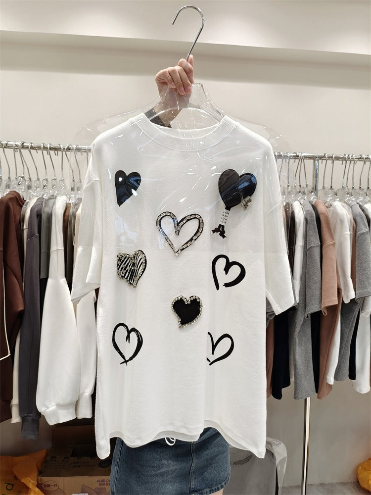 Design inspired round neck versatile mid length top