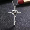 100 languages, I love you. Nano projection necklace for men and women, fashionable and simple cross necklace
