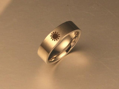 Sun Moon Couples Rings For Women Men Round Game of Thrones Power Symbol Lovers Jewelry