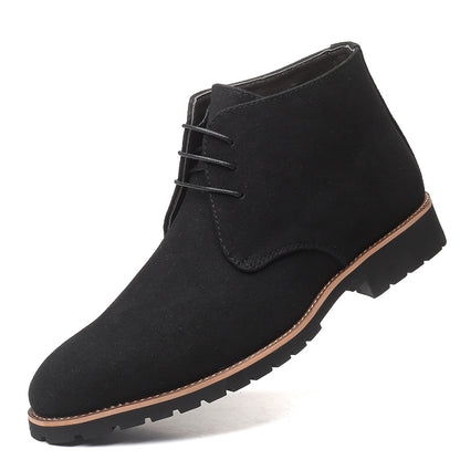 Pointed-toe casual men's leather boots