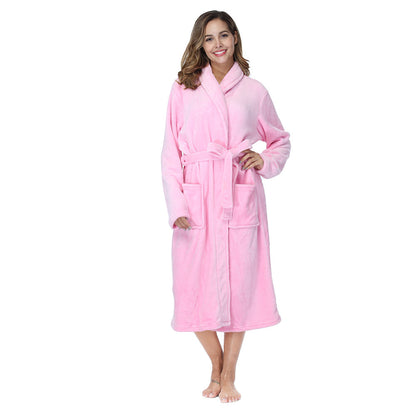 Hooded Flannel Bathrobe for Women