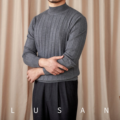 Mens Half Turtleneck Wool Blend Sweater