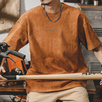 Retro suede t-shirt