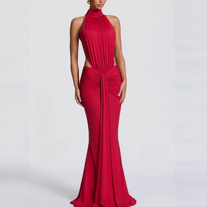 Elegant Halter Neck Long Party Gown