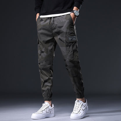 Elastic Waist Camouflage Multi-Pocket Casual Pants