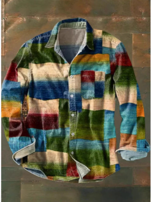 Retro Plaid Long Sleeve Shirt