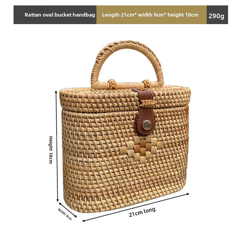 Vintage rattan crossbody bag