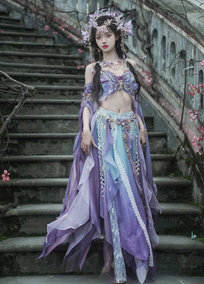 Embroidered Hanfu Dress with Butterfly Design