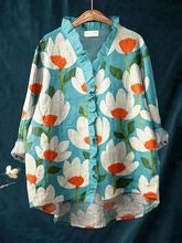 Women's Loose Print Round Neck T-shirt