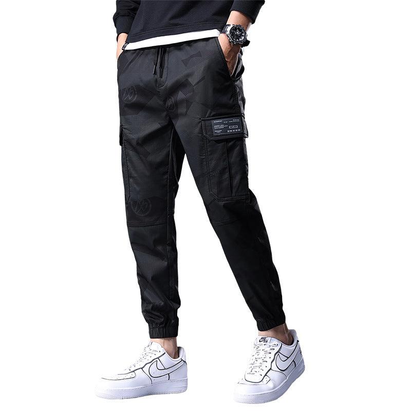 Elastic Waist Camouflage Multi-Pocket Casual Pants