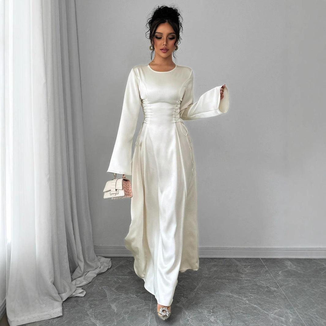 Elegant Rope Detail Long Sleeve Dress