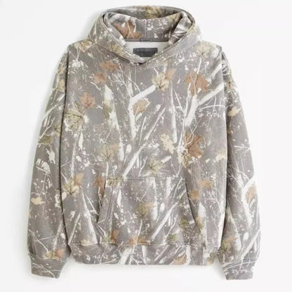 Long-sleeved camouflage tree branch pattern hoodie