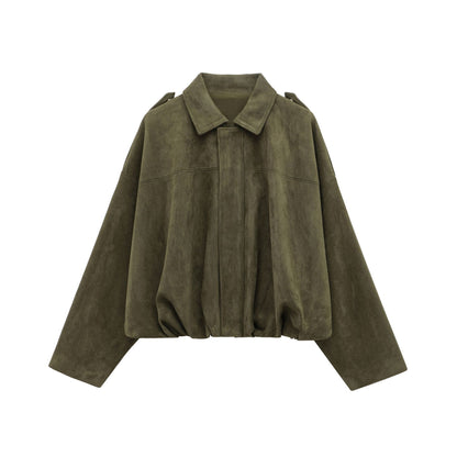 Women's suede jacket coat