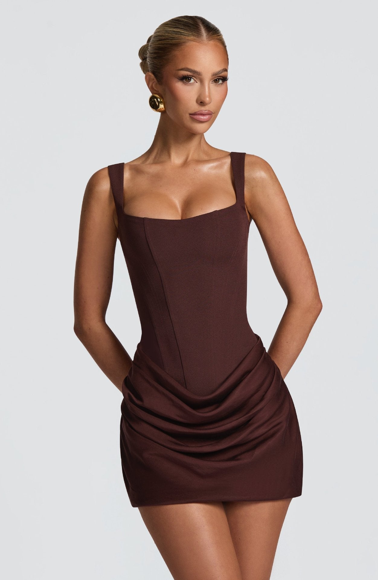 Elegant Pleated Vest Dress