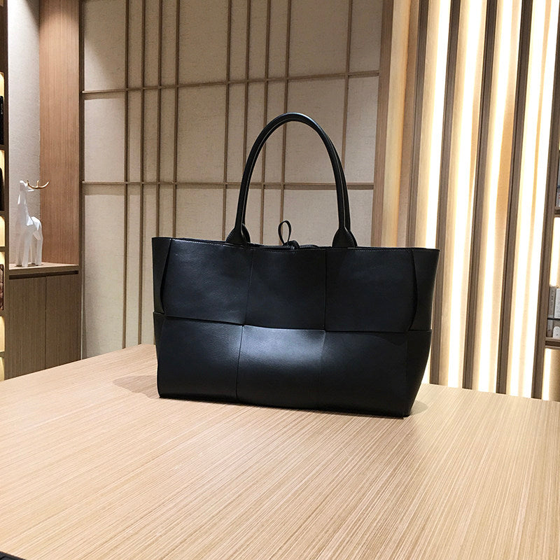 Genuine Leather Woven Tote Bag