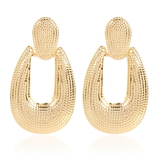 Golden Geometric Statement Drop Earrings