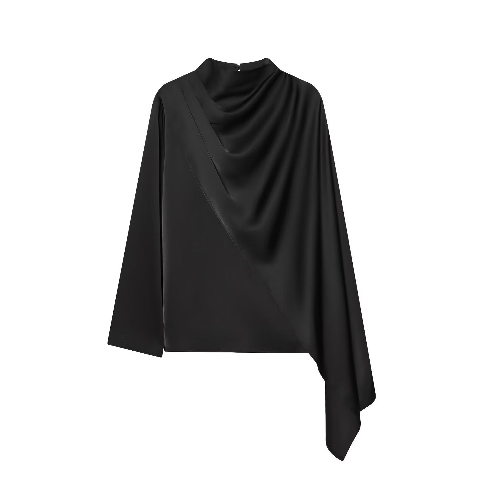 Satin top with a shawl design