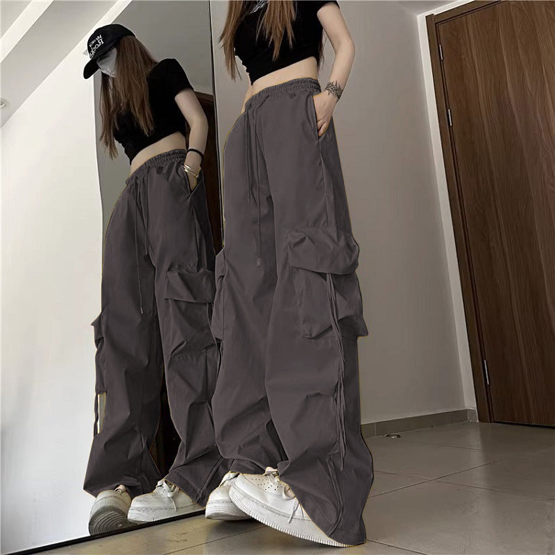 Vintage High Waist Wide Leg Cargo Pants