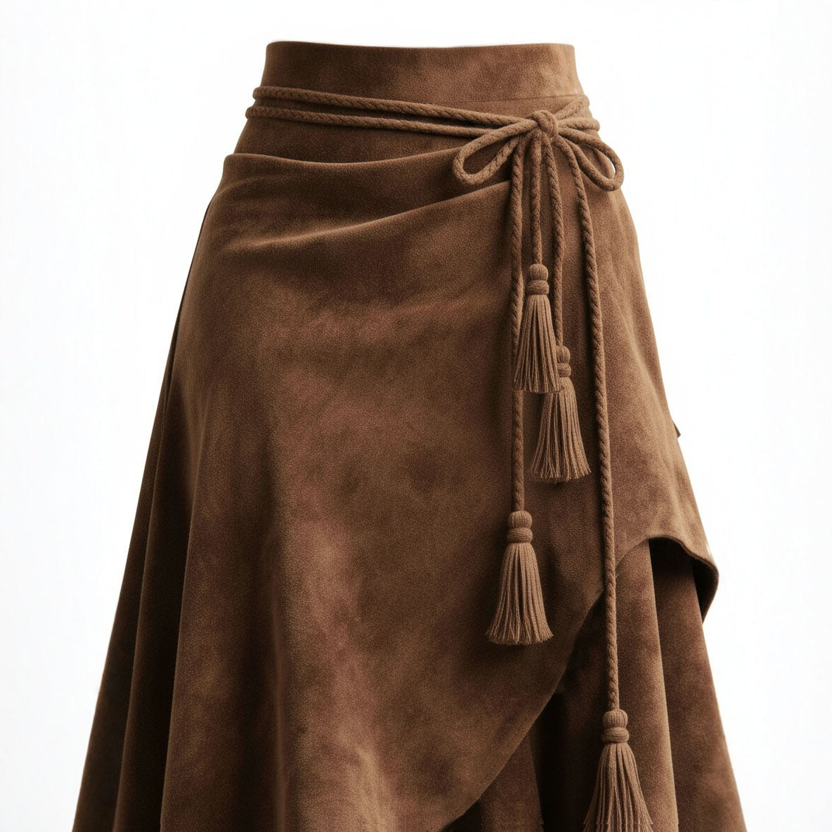 Retro Suede Flared Skirt for Women