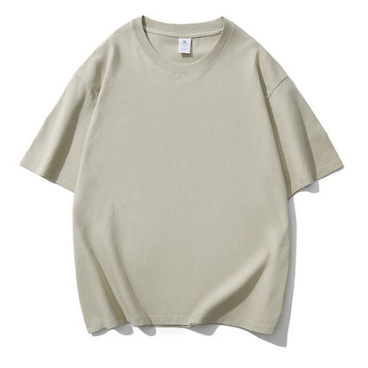 Solid color short-sleeve cotton T-shirt Men