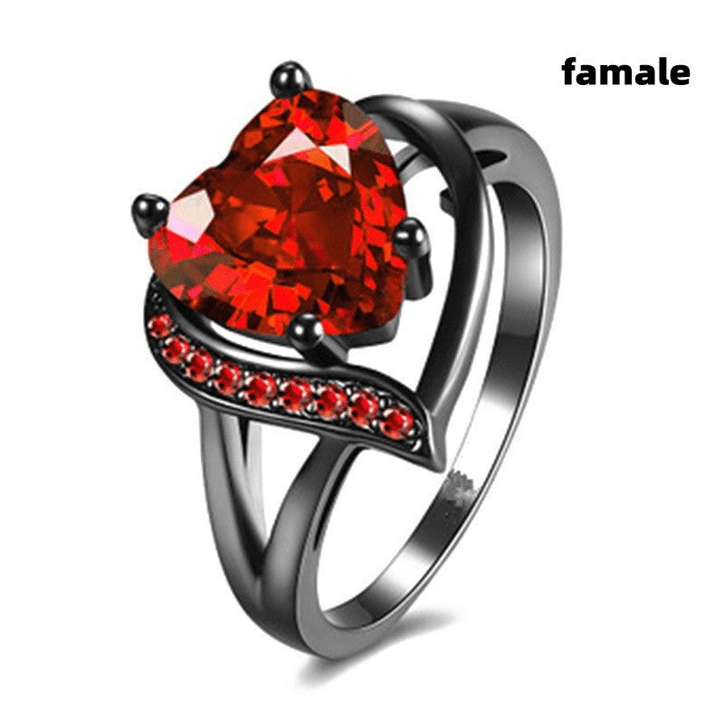 Red and Blue Gemstone Ring