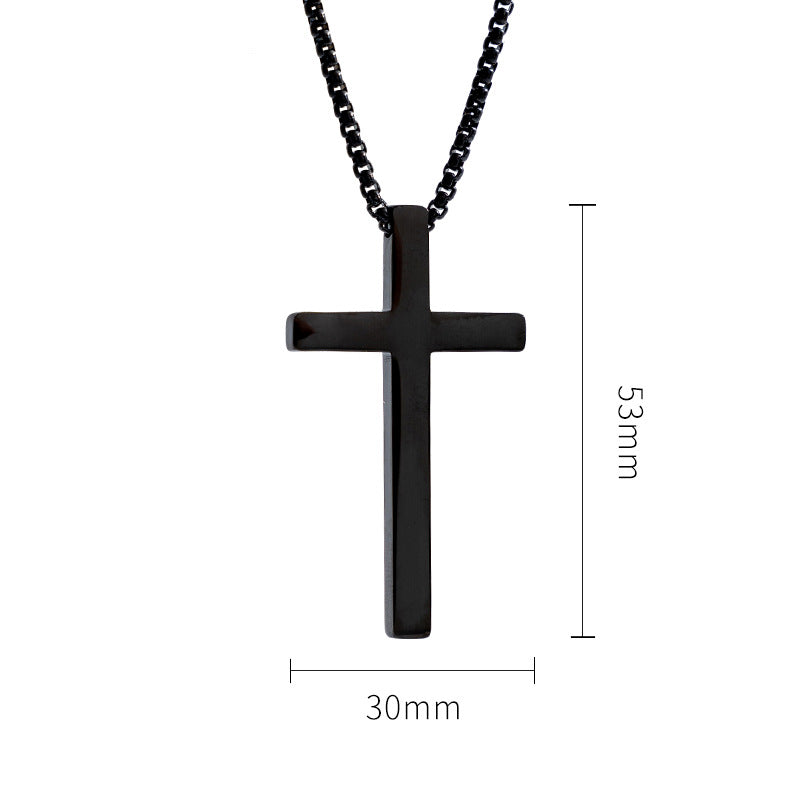 Adjustable Stainless Steel Cross Pendant Necklace