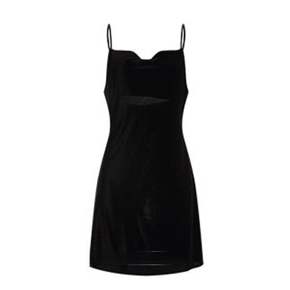 Spaghetti-strap ice-silk nightgown