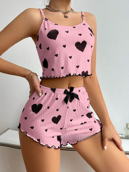 Ribbed Camisole and Shorts Sleepwear Set