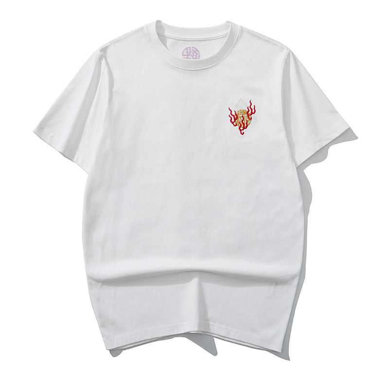 Dragon-pattern short-sleeve T-shirt