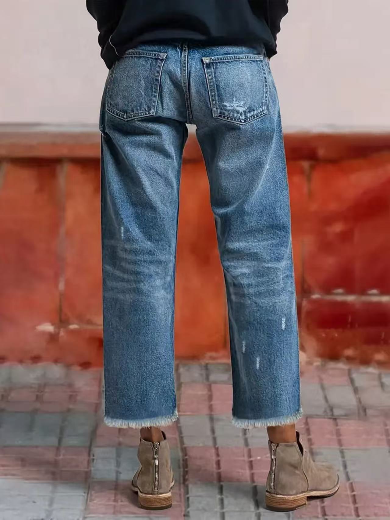 Straight-leg cropped pants