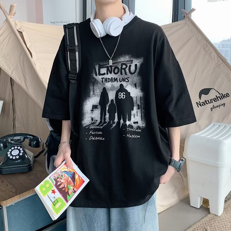 Half sleeve loose short sleeved shirt